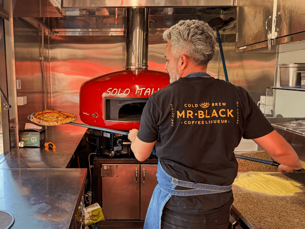 Giann at work inside the Solo Italiano truck.