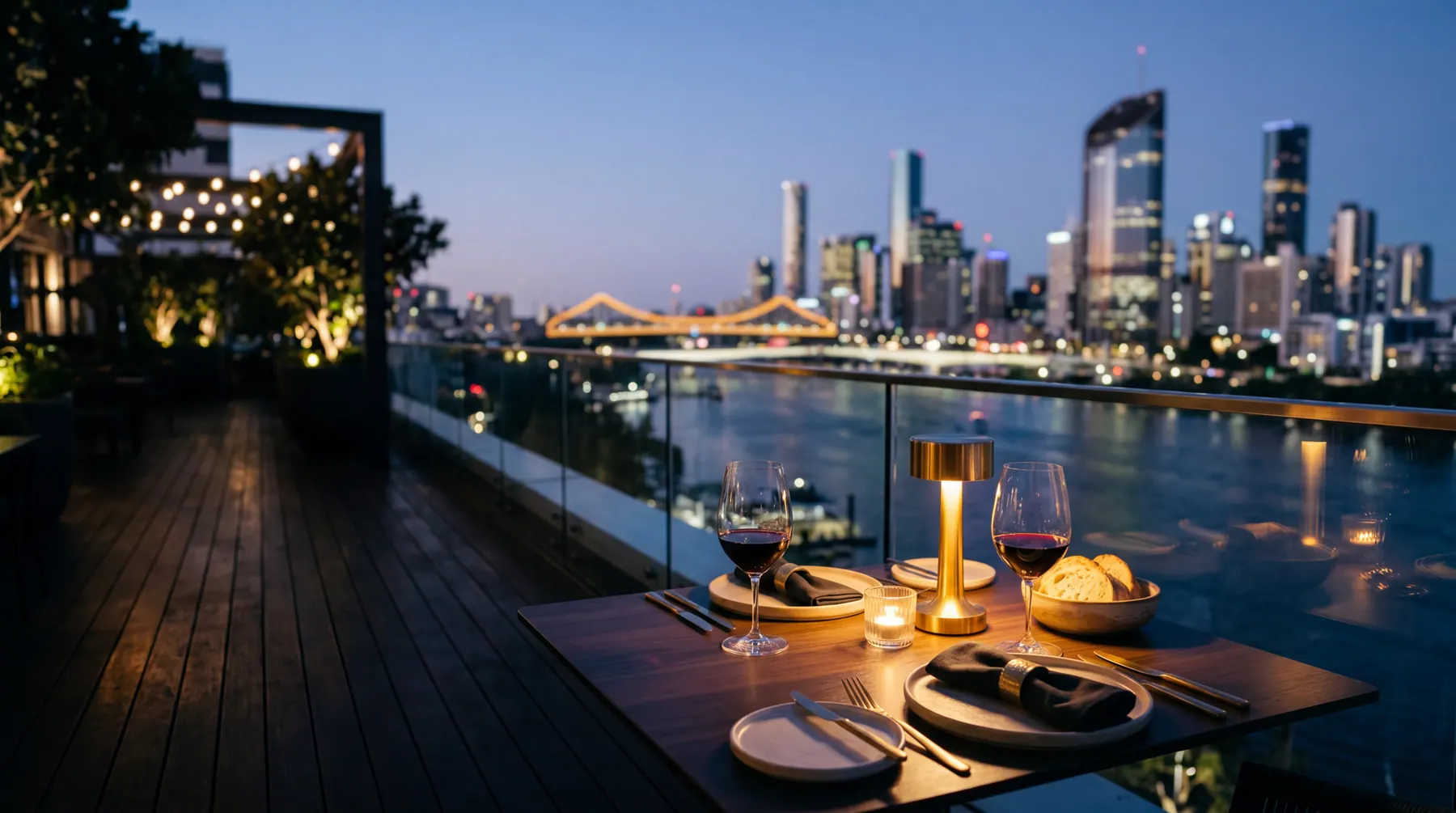 Rooftop and river-view dining in Brisbane