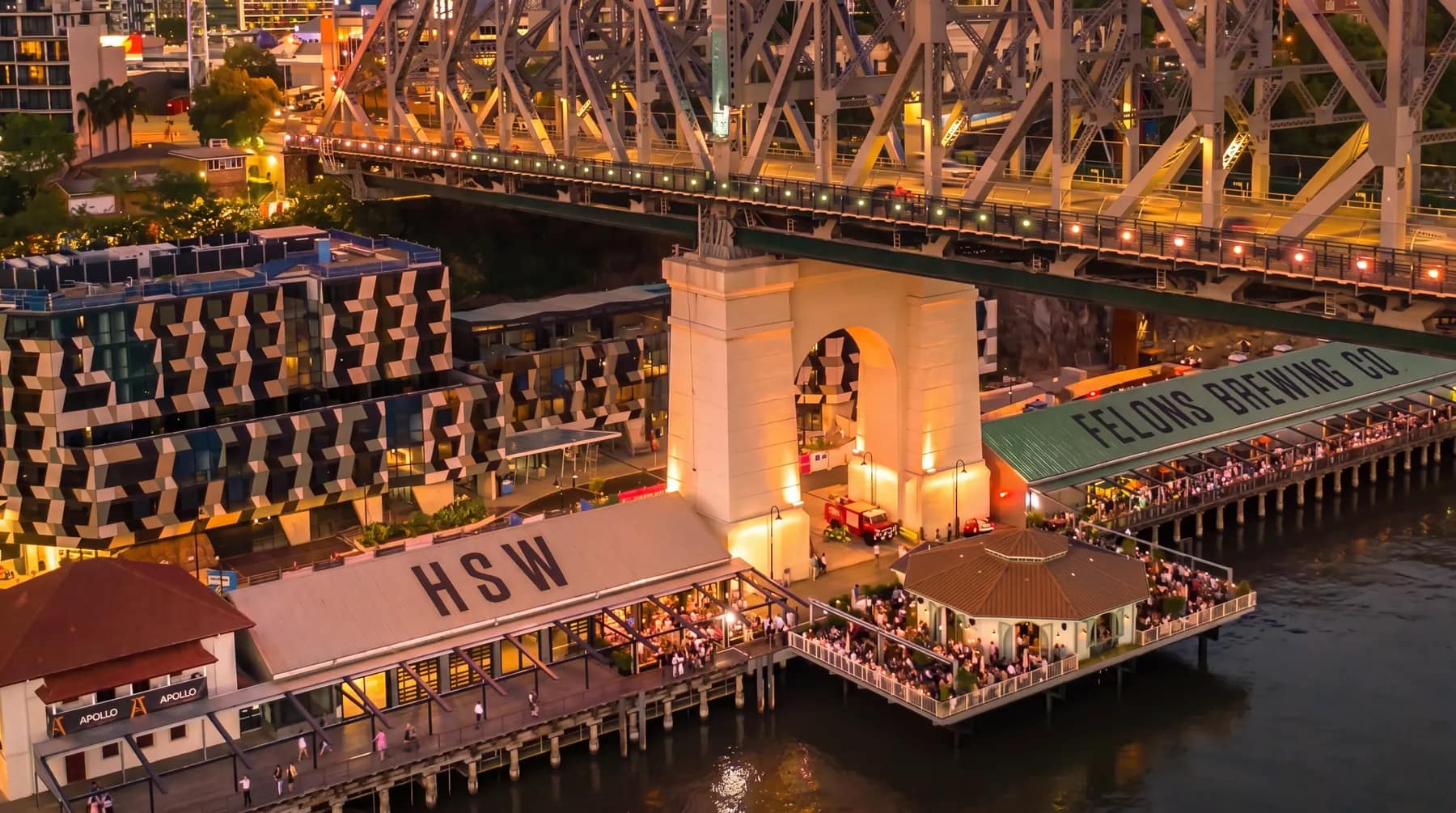 Howard Smith Wharves riverfront dining, Brisbane