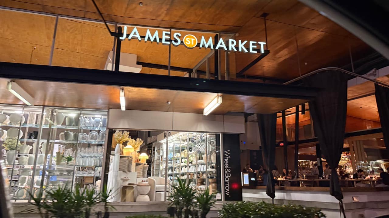 James St Market and the James Street dining precinct at night